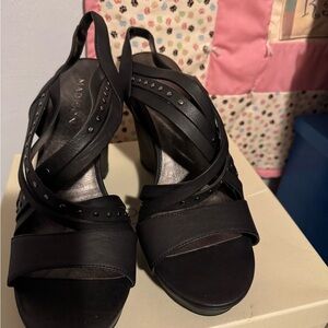 Women's Black Wedge Sandals brand new